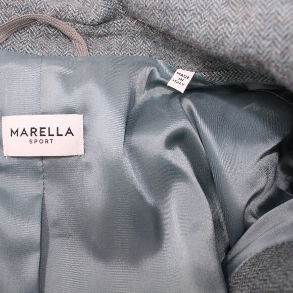 US12 Italy48 MarellaSport Blazer Wool Herringbone Oversize Menswear Water Garden - Picture 9 of 16